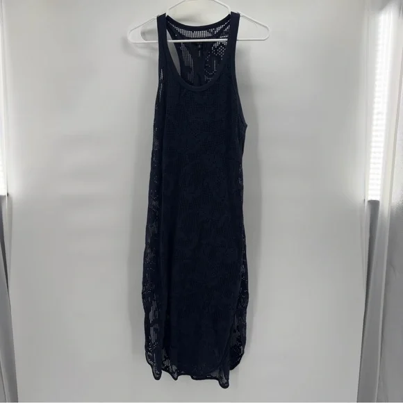 RAG & BONE New York $495 Navy Mesh Lace Lined Stella Midi Dress Size S - Picture 12 of 13